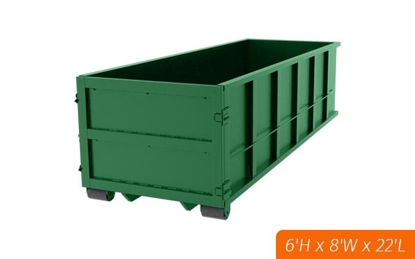 we provide delivery of our 30-yard dumpsters to your designated location